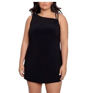 Trimshaper Brianna Body Sculpt Swim Dress in Black